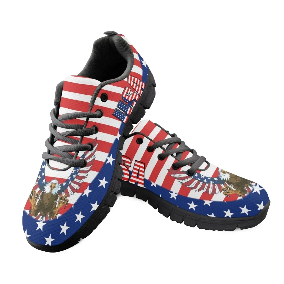 Women Shoes Tennis - Amerikan Bağımsızlık Günü Yuvarlak Burunlu File