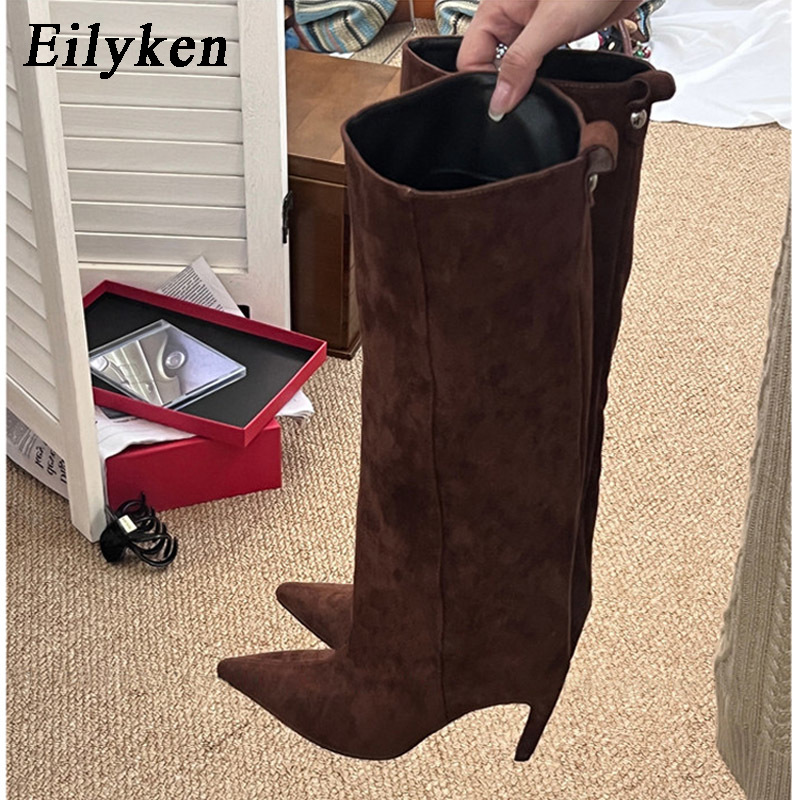 Knee High Boots Women - Eilyken Seksi İnce Yüksek Topuklu Sivri