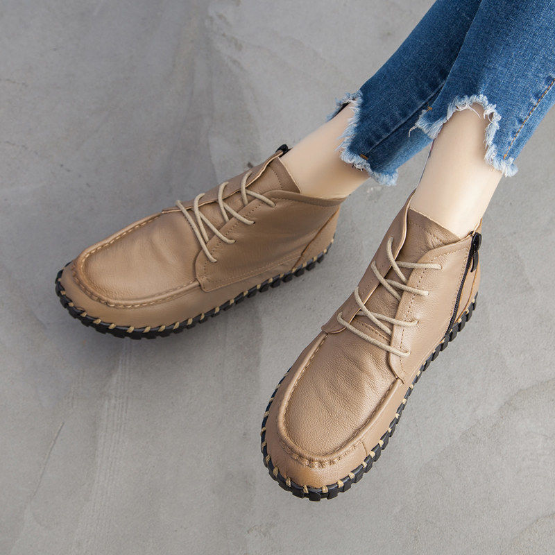 Gerçek deri çizmeler kadın son - Oxford Lace Up Women incelemesi ve fiyatı