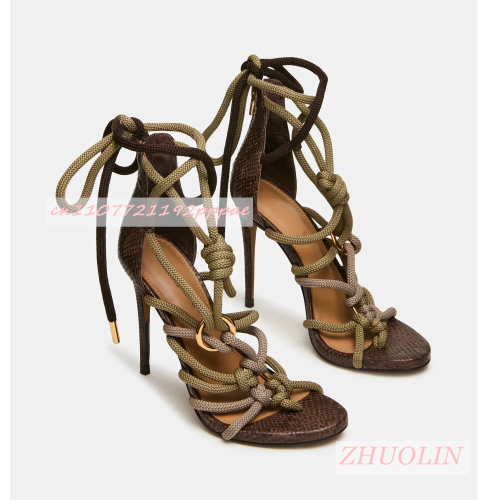 Retro Yılan Derisi Kalın Halat - Women'S Shoes Quality incelemesi ve fiyatı