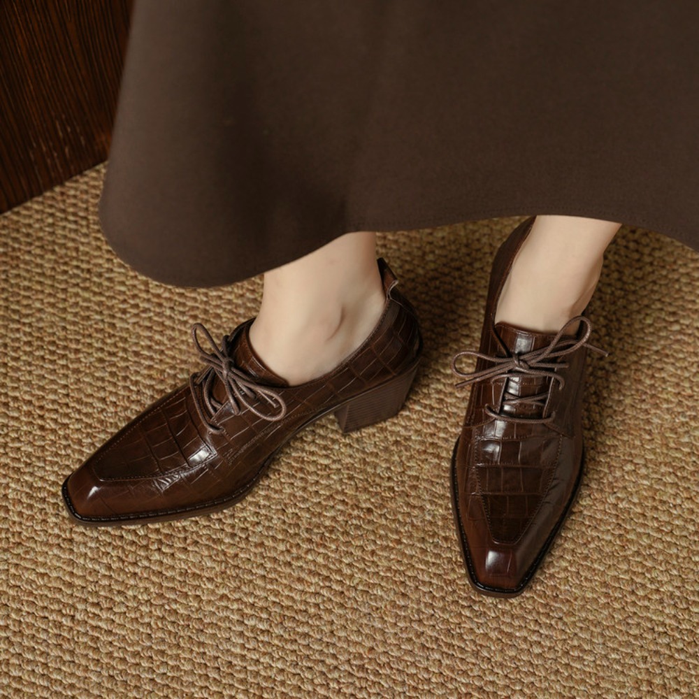 Kadın Ayakkabıları, Gerçek Der - Oxford Lace Up Women incelemesi ve fiyatı